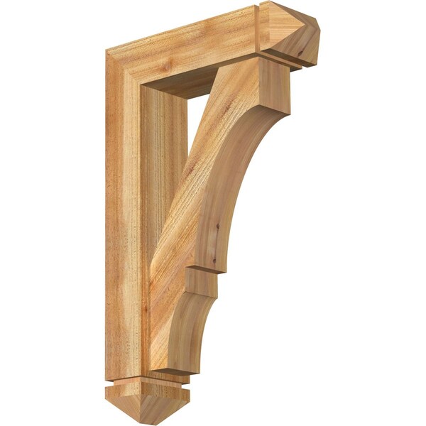 Ekena Millwork Balboa Arts and Crafts Rough Sawn Bracket w/ Offset Brace, Western Red Cedar, 6"W x 20"D x 32"H BKT0604X20X32BOA03RWR - main